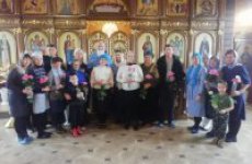 Первая Божественная литургия в новом храме села Знаменское
